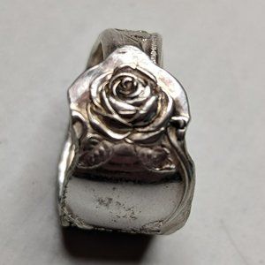 Vintage Rose Spoon Ring Size 8